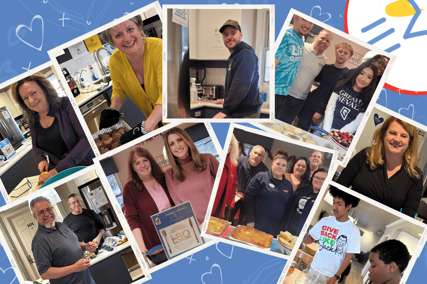 Montage of volunteers at Ronald McDonald House